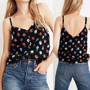 Madewell Button-Down Cami in Pressed Flowers 2 Manet True Black Vintage Inspired